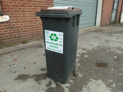 recycling bin black from side